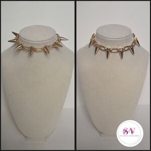 Gold spike choker/necklace